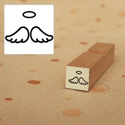画像1: 天使の羽根　リング付きスタンプ