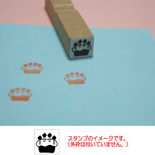 ぷちスタンプ　ローソク４本　ケーキ